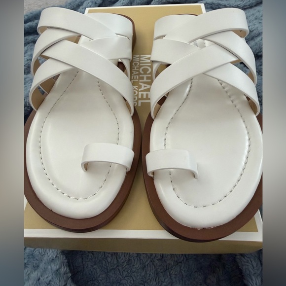 Michael Kors Shoes - Michael Kors Cream and Brown Sandals